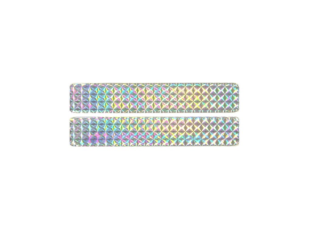 Pružná odrazka plastická ohebná samolepicí oranžová cca 7 x 2,5cm
