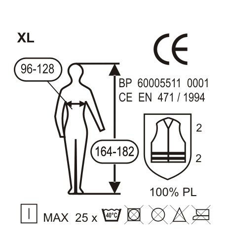 Výstražná vesta reflexní uni velikost, oranžová barva homologace