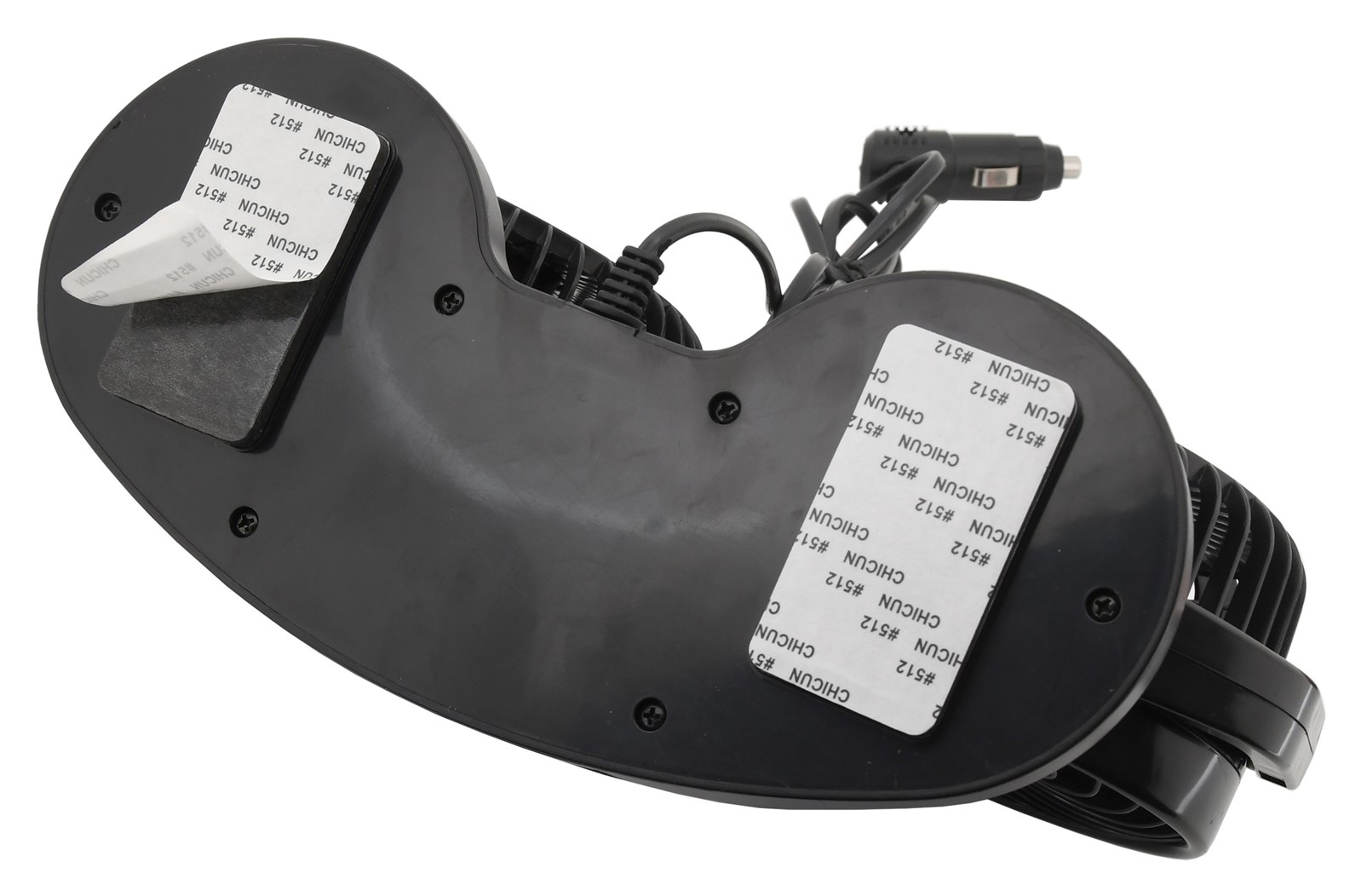 Ventilátor do auta dvojitý 12V, průměr 13cm s teploměrem