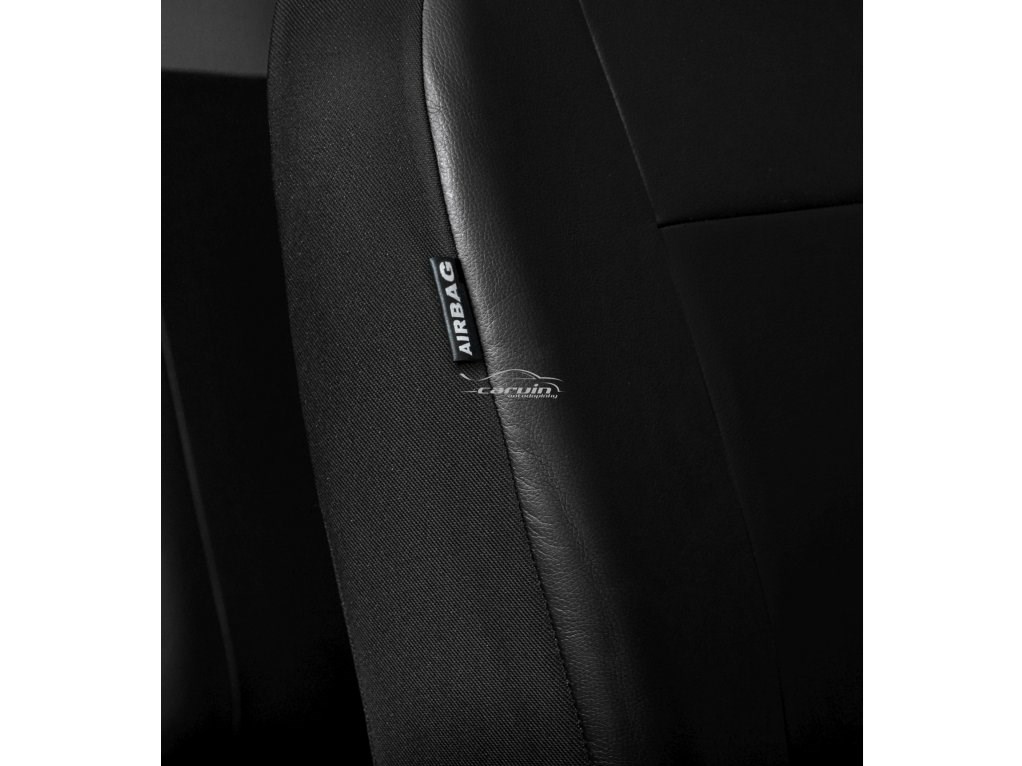 Autopotahy univerzální kožené pro dvě přední sedadla černé Airbag