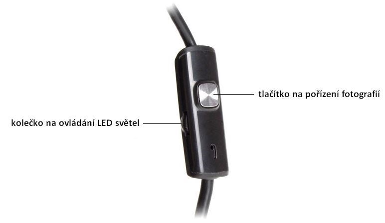 USB endoskop mini kamera se světlem na kabelu úzká, délka kabelu cca 5 metrů
