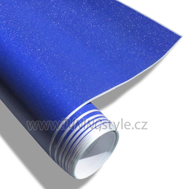 Fólie modrá matná na Slunci třpytivá metalická 150x180cm samolepící
