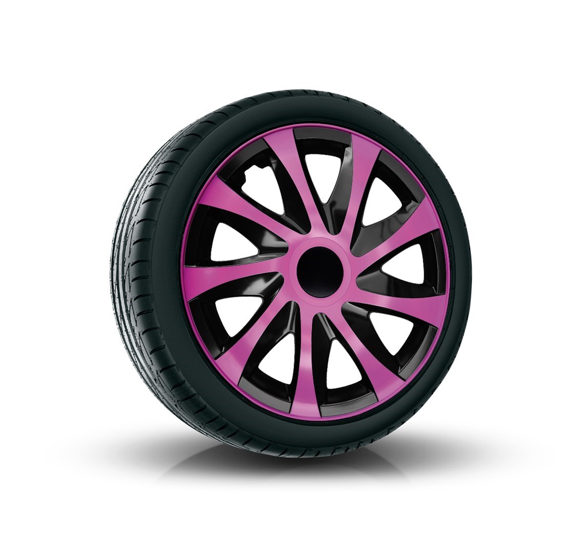 Poklice na kola - kryty kola drago Black/Pink 14"