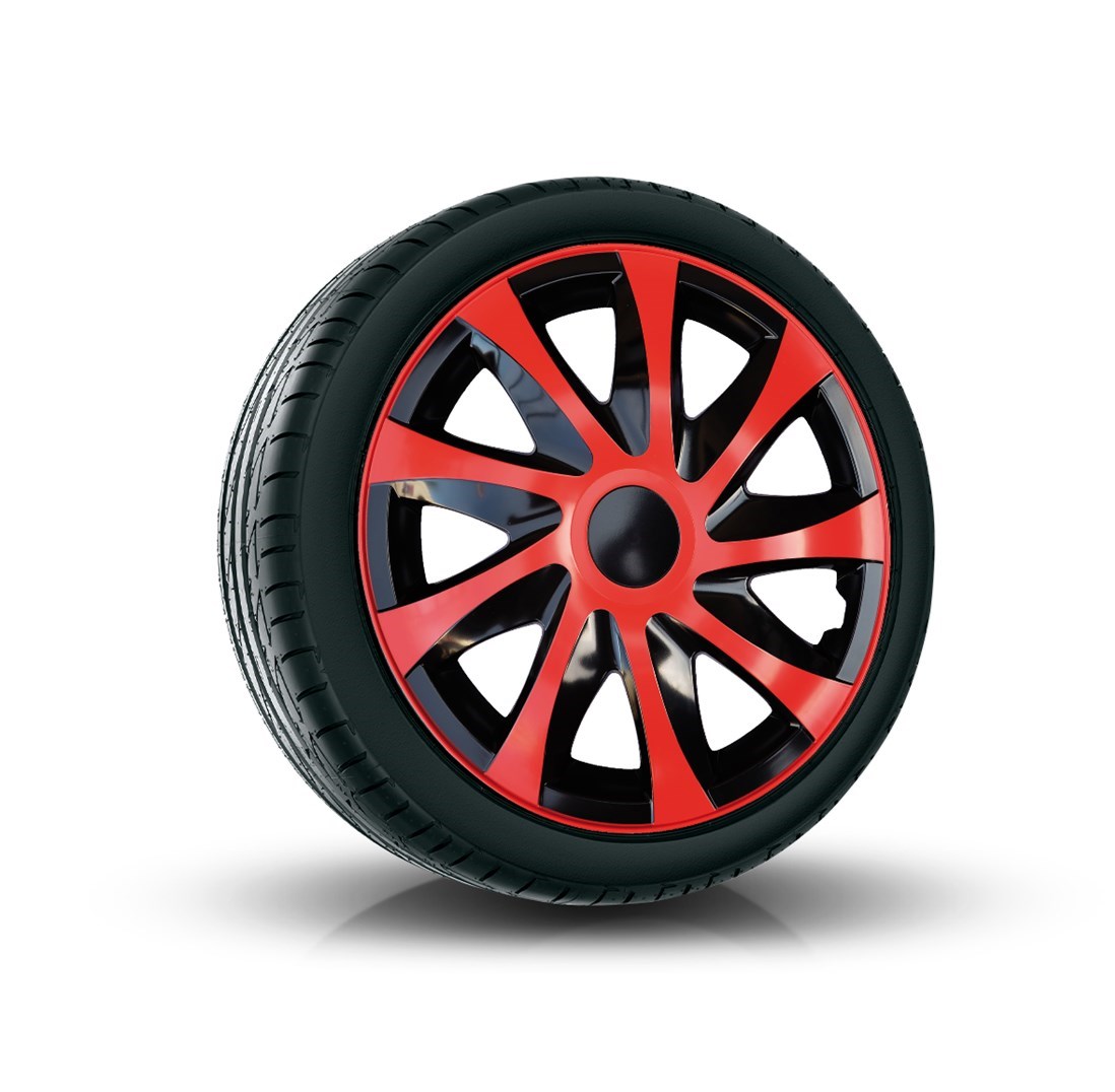 Poklice na kola - kryty kola Drago Black/Red 15"
