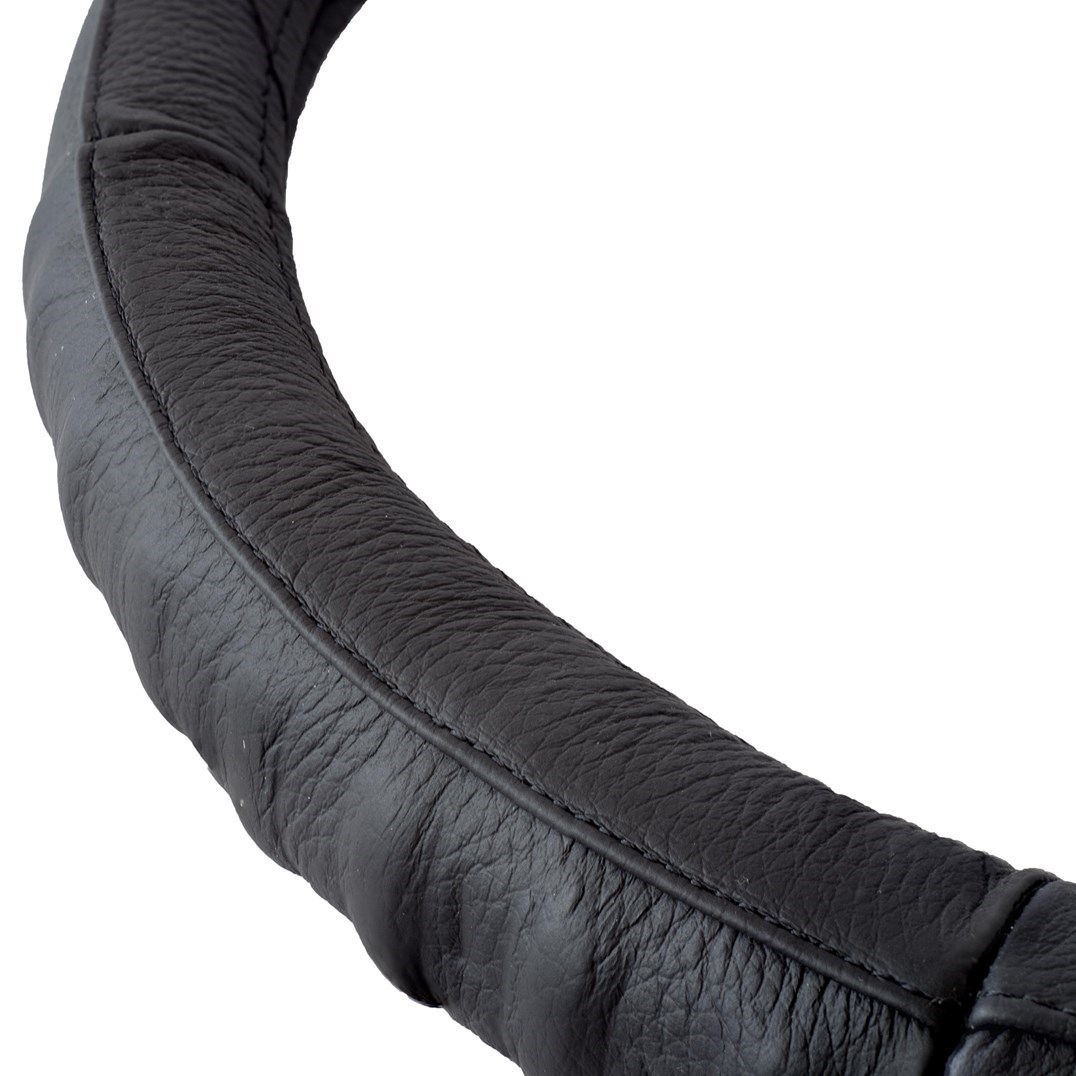 Potah volantu 37-39 cm z pravé kůže černý, 01765