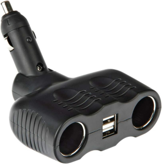 Rozdvojka zapalovače 12/24V + 2x USB (max.10A, max. 2A), 39069