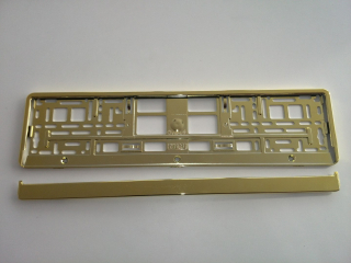 Podložka pod SPZ, rámeček pro SPZ, zlatá lesklá chrom 1ks