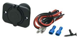 Zásuvka 12V 2x USB 2,1A k montáži s krytem voděodolná venkovní