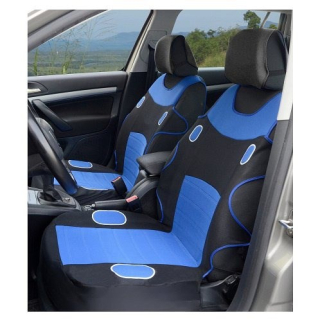 Autopotahy univerzální přední černo-modré 2 kusy + potahy opěrky