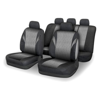 Autopotahy šedé + černé na sedadla celého auta airbag