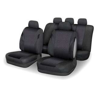 Autopotahy černé na sedadla celého auta airbag bílé tečky