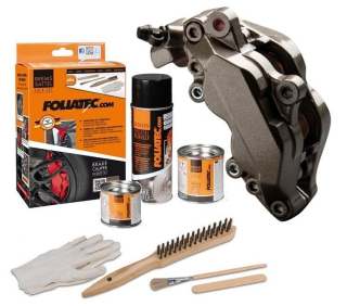 FOLIATEC dvousložková barva na brzdy Carbon šedá (Carbon metallic)