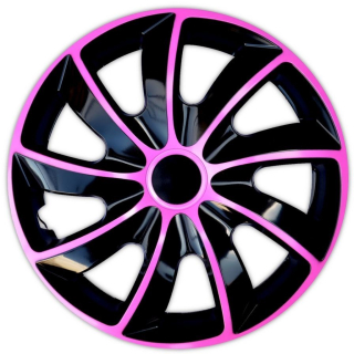 Poklice na kola - kryty kola bi-color Black/Pink 15"