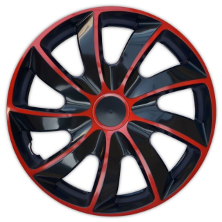 Poklice na kola - kryty kola bi-color Black/Red 16"