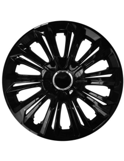 Poklice 16" STRONG BLACK Lesklé kryty kol sada 4 kusy
